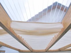 Floracord Sonnensegel|Sonnensegel Hell Elfenbein 220 cm x 96 cm inkl. Laufhaken und Stopper