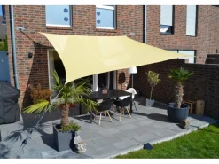 Sonnensegel Rechteckig wasserdurchlässig 500 cm x 400 cm Weizen*Floracord Online