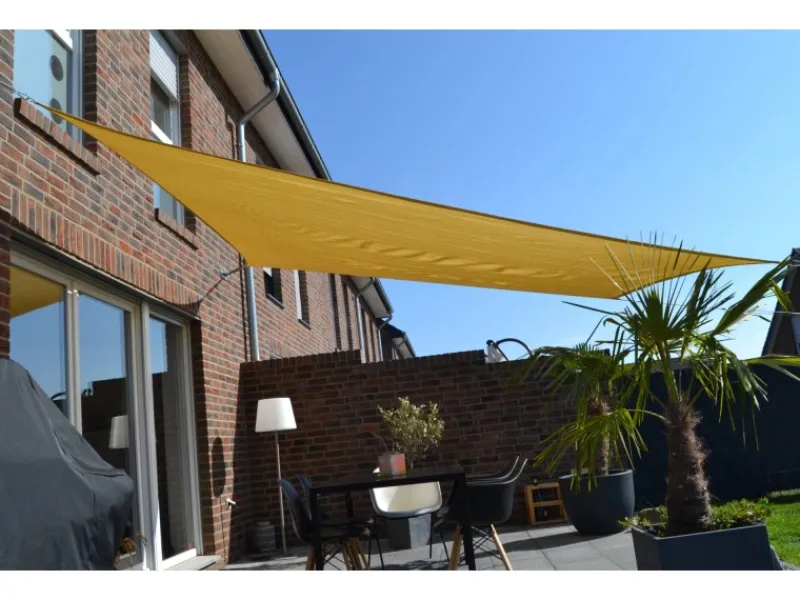 Sonnensegel Rechteckig wasserdurchlässig 500 cm x 400 cm Weizen*Floracord Online