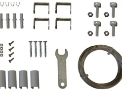 Floracord Sonnensegel|Sonnensegel Seilspanntechnik als Bausatz 330 cm x 140 cm Elfenbein