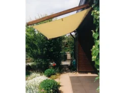 Floracord Sonnensegel|Sonnensegel Seilspanntechnik als Bausatz 330 cm x 140 cm Elfenbein