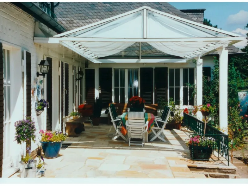 Sonnensegelbausatz Universal Hell Elfenbein 420 cm x 140 cm*Floracord Sale