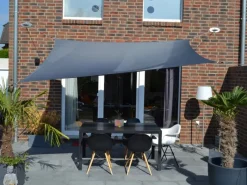 Vierecksonnensegel Anthrazit 300 cm x 400 cm mit Regenschutz*Floracord Discount