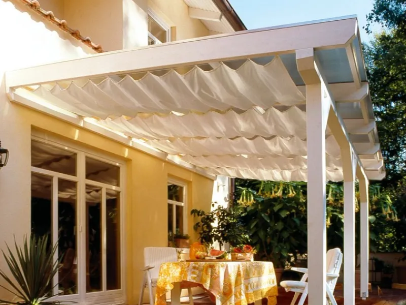 Floracord Sonnensegel|Vierecksonnensegel Elfenbein 420 cm x 140 cm