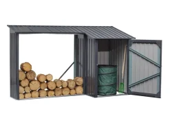 Floraworld Kaminholzregale|Kaminholzregal mit Geräteraum