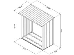Kaminholzregal L 163 cm x 89 cm x 154,5 cm*Floraworld Online