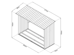 Floraworld Kaminholzregale|Kaminholzregal XL 217 cm x 89 cm x 154,5 cm