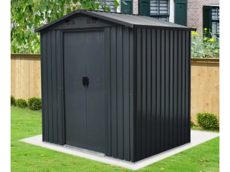 Floraworld Sportgeräte|Laubbläser|Metall-Gerätehaus Anthrazit 1,8 m²