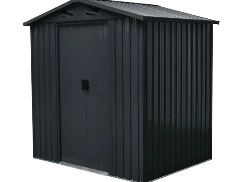 Floraworld Sportgeräte|Laubbläser|Metall-Gerätehaus Anthrazit 1,8 m²