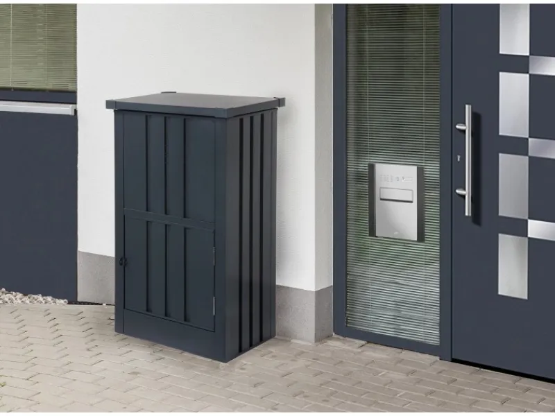 Paketbox Stahl Profiliert Abschließbar 109 x 63 x 55 cm Anthrazit*Floraworld Clearance