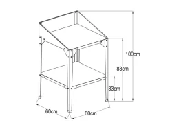 Pflanztisch 60 cm x 60 cm x 100 cm Anthrazit*Floraworld Discount