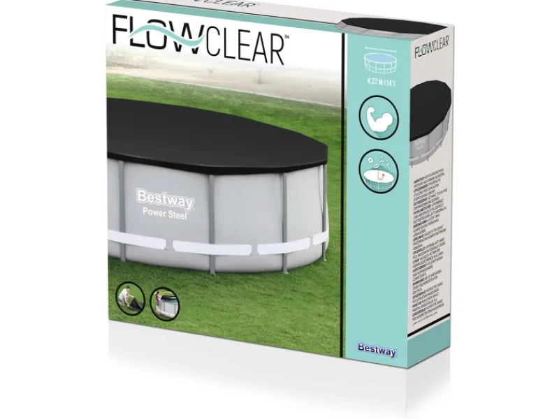 Bestway Aufstellpools|Flowclear PVC-Abdeckplane 427 x 427 cm
