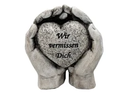 Flower Power Grabdekoration Memoria Hände mit Herz*FlowerPower