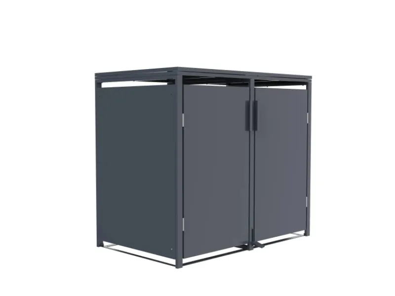 FM-SOLAR Mülltonnenbox Anthrazit für 2 Mülltonne* Hot