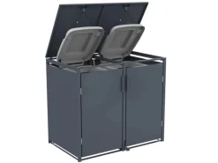 FM-SOLAR Mülltonnenbox Anthrazit für 2 Mülltonne* Hot