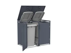 FM-SOLAR Mülltonnenbox Anthrazit für 2 Mülltonne* Hot