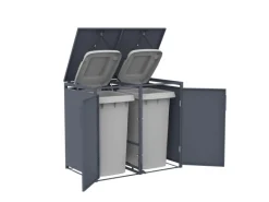 FM-SOLAR Mülltonnenbox Anthrazit für 2 Mülltonne* Hot