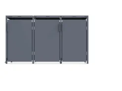 FM-SOLAR Mülltonnenbox Anthrazit für 3 Mülltonne* Clearance