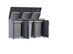 FM-SOLAR Mülltonnenbox Anthrazit für 3 Mülltonne* Clearance