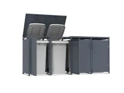 FM-SOLAR Mülltonnenbox Anthrazit für 4 Mülltonne* Hot