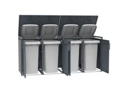 FM-SOLAR Mülltonnenbox Anthrazit für 4 Mülltonne* Hot