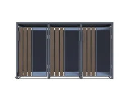 FM-SOLAR Mülltonnenbox Holz/Plexiglas für 3 Mülltonne* Hot