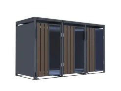 FM-SOLAR Mülltonnenbox Holz/Plexiglas für 3 Mülltonne* Hot