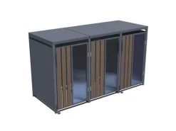 FM-SOLAR Mülltonnenbox Holz/Plexiglas für 3 Mülltonne* Hot