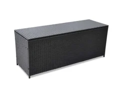 furnicato Auflagenboxen|Garden-Auflagenbox Schwarz 150x50x60 cm Poly Rattan
