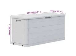 furnicato Universalboxen|Gartenschränke|Garten-Aufbewahrungsbox 280 L Hellgrau