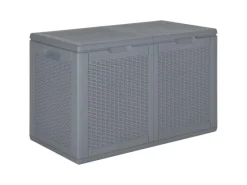 furnicato Universalboxen|Auflagenboxen|Gartenbox Grau PP Rattan 180 L