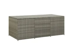 furnicato Auflagenboxen|Gartenbox Poly Rattan 180x90x70 cm Grau