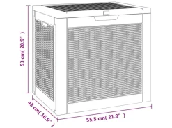furnicato Universalboxen|Auflagenboxen|Gartenbox Schwarz 55,5x43x53 cm Polypropylen