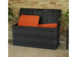 furnicato Universalboxen|Auflagenboxen|Gartenbox Schwarz 117×45×56 cm