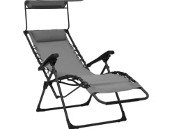 furnicato Sonnenliegen|Liegestuhl Klappbar Textilene Grau