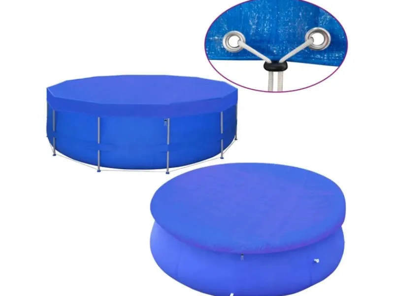 Poolabdeckungen 2 Stk. PE Rund 540 cm 90 g/m²*furnicato Best