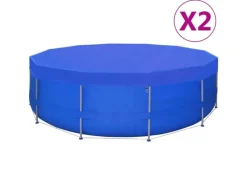 Poolabdeckungen 2 Stk. PE Rund 540 cm 90 g/m²*furnicato Best