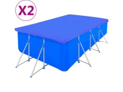 furnicato Pool Abdeckung|Poolabdeckungen 2 Stk. PE Rechteckig 90 g/m² 394x207 cm
