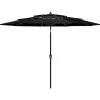 furnicato Sonnenschirme|Sonnenschirm mit Aluminium-Mast 3-lagig Schwarz 3 m