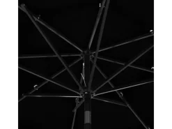 furnicato Sonnenschirme|Sonnenschirm mit Aluminium-Mast 3-lagig Schwarz 3 m