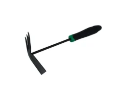 Galaflor Gartenhandgeräte|Doppelhacke aus Stahl mit Kunststoffgriff 3 Zinken