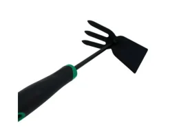 Galaflor Gartenhandgeräte|Doppelhacke aus Stahl mit Kunststoffgriff 3 Zinken