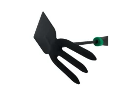 Galaflor Gartenhandgeräte|Doppelhacke aus Stahl mit Kunststoffgriff 3 Zinken