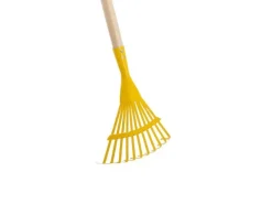 Kinderlaubbesen in Gelb mit Holzstiel*Galaflor