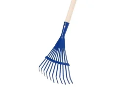 Kinderlaubbesen in Blau mit Holzstiel*Galaflor New