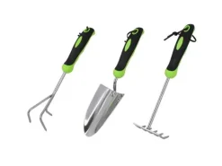 Galaflor Gartenhandgeräte|Kleingeräte Set aus Edelstahl mit Kunststoffgriff 3 Teile