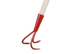Galaflor Gartenhandgeräte|Kleingrubber aus Stahl mit Holzstiel 3 Zinken