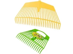 Galaflor Rechen|Laubrechen mit Laubhand aus Kunststoff 26 Zinken Feststehend 60 cm