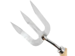 Pflanzgabel aus Edelstahl mit Holzgriff 3 Zinken*Galaflor Hot