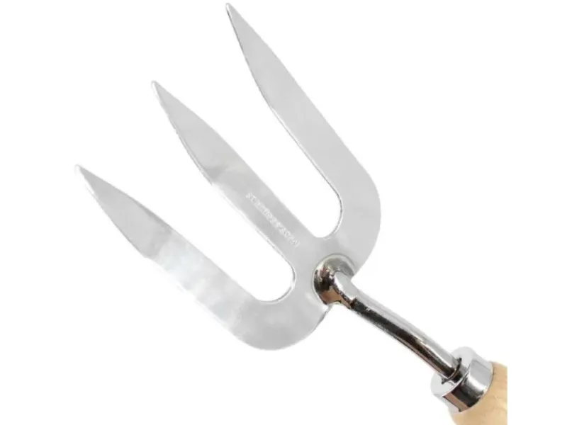 Pflanzgabel aus Edelstahl mit Holzgriff 3 Zinken*Galaflor Hot